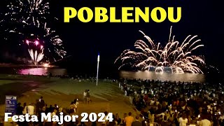 Fireworks at Festa Major del Poblenou 2024 at Playa de Bogatell Barcelona [upl. by Kreiner]