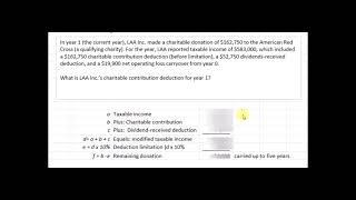 Calculate charitable contribution corporation limitation chapter 16 [upl. by Aiblis]