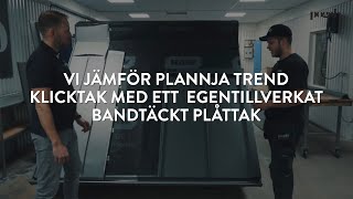 Plannja Trend klicktak vs Dubbelfalsat bandtäckt plåttak [upl. by Burch142]