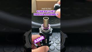 Star ratchet freehub assembly handbuiltwheels wheelbuilding carbonmtbwheels [upl. by Asirahc]