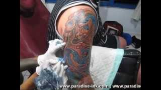 PARADISE INK TATTOO BALI  Cover up to Bio Organic tattoo [upl. by Livvyy]