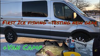 Ice Fishing ‘17 using new Gear Van Camp [upl. by Eixor758]