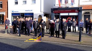 Act of Remembrance in Lee on Solent High Street at 11am 11th November 2024 Armistice Day [upl. by Gahl]