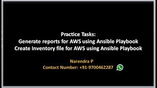 AWS Provising using Ansible  Generate CSV reports and inventory with playbooks [upl. by Kilah]