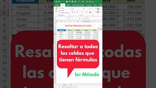 Cómo RESALTAR a todas las CELDAS en Excel que tienen FORMULAS 1era Formashorts [upl. by Trbor670]