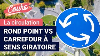 La différence entre rond point et carrefour à sens giratoire  Code de la route [upl. by Chabot]