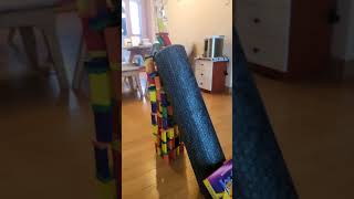 Giant domino tower topple domino [upl. by Ardisi]