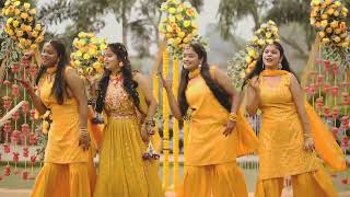 Haldi dance performance by bride and Brides teamsister dance in haldisong for haldi dance [upl. by Albion]