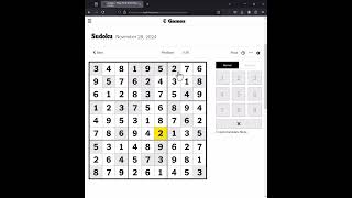 NYT Sudoku Answers Easy Medium Hard 28th November 2024 [upl. by Suivatnad31]