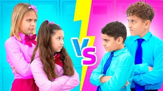 BOYS vs GIRLS CHALLENGE at School [upl. by Lletram]