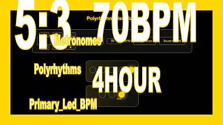 53 70 BPM Polyrhythms Metronomes [upl. by Natanoy]