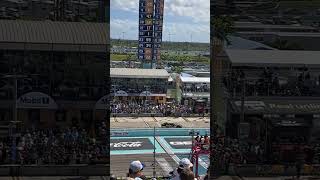 Drivers verifying the pit road speed limit at Homestead Miami Speedway [upl. by Denoting]