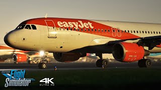 The Ultimate Flight Sim Experience  easyJet A320  Belfast ✈ London Gatwick  4K UHD [upl. by Spielman]