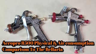 R500 Aeropro LVLP amp W400 Bellaria Air Consumption Test amp Physical Comparison Spray Gun [upl. by Idnod]