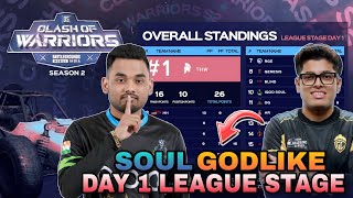 OS Esports Points Table  Day 1 League Stage  Clash Of Warriors  BGMI Tournament Live [upl. by Alvin2]