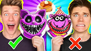 Level 1  100 PANCAKE ART CHALLENGE How To Make Poppy Playtime Catnap vs Roblox Emoji Animation [upl. by Enehpets138]