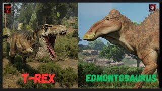 Path of Titans Trex vs Edmonto [upl. by Brendin]