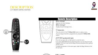 LG TV Remote Control Functions Magic Remote Owners Manual [upl. by Yenolem]