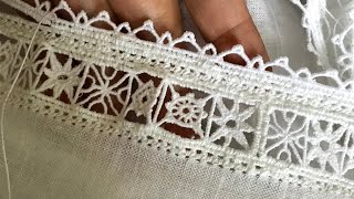 Reticella Lace Hack With Machine Lace [upl. by Ellainad]