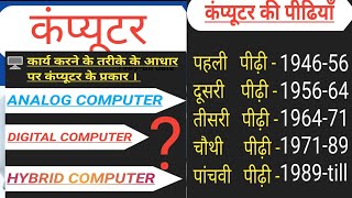 Generation ऑफ Computer full details कंप्यूटर की पीढियाँ और कंप्यूटर के विभिन्न प्रकार CGPSC NOTES [upl. by Zeiler]