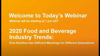 Food and Beverage Industry Trends Webinar [upl. by Robin]