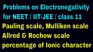 Problems on Electronegativity for NEETIITJEEClass 11 [upl. by Sherourd]