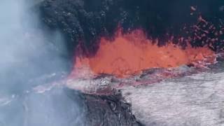 Kīlauea Volcano Halemaʻumaʻu Crater Summit Vent Lava Lake 4K BRoll [upl. by Nauqad]