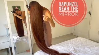 Reallife Rapunzel near the mirror preview [upl. by Enelec]