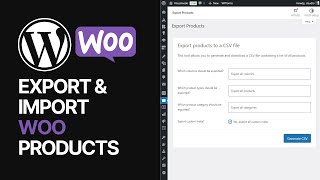 How To Export amp Import WooCommerce WordPress Plugin Products 🛒 [upl. by Rolan]