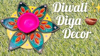 दीवाली के लिए सुंदर दिया बनाये😍।How to decore diya at home ✨diy diwalidecoration viralvideo diya [upl. by Fatma288]