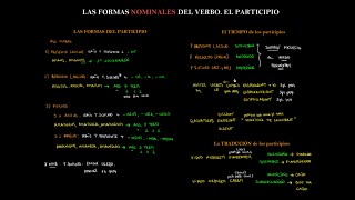 PARTICIPIO  ESQUEMA  Formas NOMINALES del verbo en LATÍN [upl. by Gastineau]