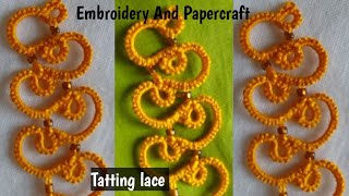 Tatting lace design tutorial for beginnersThe art of lace makingBeautiful lace making 410 [upl. by Adriene251]