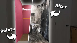 Epoxy Slab Shower with Pink Foam Come on the Jobsite Real Training [upl. by Ninnetta971]