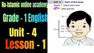 Grade 1 English Myanmar new curriculum textbook unit 4 lesson 1 Parts of the body [upl. by Marela]