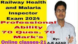 Railway Health and malaria Inspector online exam 2024online classes Class21 [upl. by Alial]