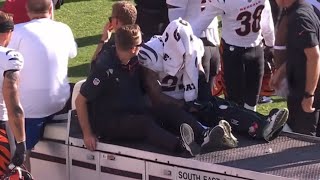 Geno Stone Suffers Serious Leg Injury vs Browns Carted Off [upl. by Jamima]