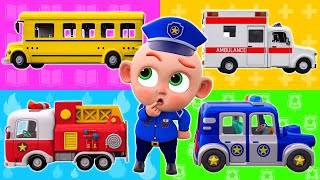 Fire Truck Police Car Ambulance  Little Rescue Squad  Funny Kids Songs amp More Nursery Rhymes [upl. by Poppas160]