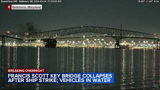 WATCH Video shows Baltimore Francis Scott Key Bridge collapse after ship strike [upl. by Garson]