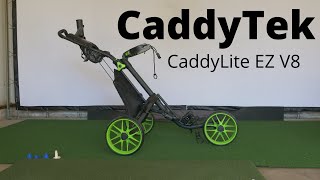 CaddyTek 3 wheel Version 8  BEST GOLF PUSH CART [upl. by Seabrook626]