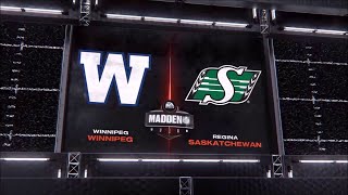 Madden 25 CFL Winnipeg Blue Bombers vs Saskatchewan Roughriders [upl. by Zetnauq]