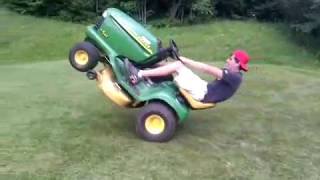 John Deere lawn mower wheelie [upl. by Ozen]