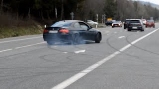 CRAZY Nurburgring Gas Station  BURNOUTS BACKFIRE SOUNDS  MORE [upl. by Naitsyrk]