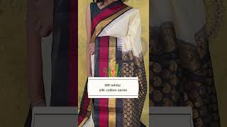 Offwhite silk cotton saree parisera onlineshopping [upl. by Lanie316]