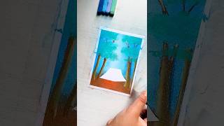 Easy soft pastel campfire scene ⛺️ artshorts easydrawing softpastle softpasteldrawing [upl. by Siravart]