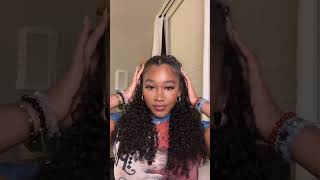 Natural Curly Hairstyle Tips Clip Ins Hair Extension Install protectivestyles [upl. by Bellis]