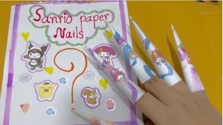 sanrio paper nails  Asmr [upl. by Radnaxela]