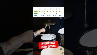 Intermediate Drum Groove in 44 🥁 Easy lesson [upl. by Galatia20]