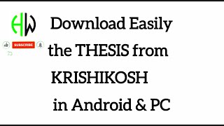 How to Download THESIS in Android amp PC from KRISHIKOSH 100WorkingTrick DownloadThesis Krishikosh [upl. by Esyli]