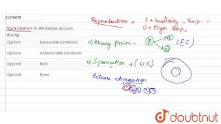 Sporulation in Amoeba occurs duing [upl. by Sam]