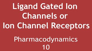 Ligand Gated Ion Channels or Ion Channel Receptors Pharmacodynamics Part 10  Dr Shikha Parmar [upl. by Neraa]